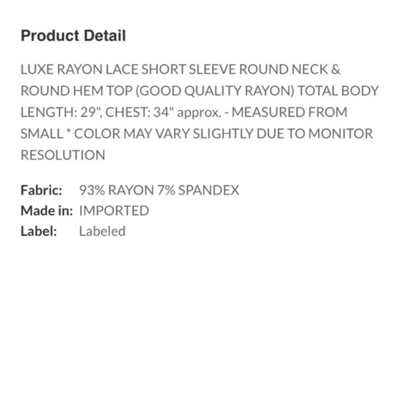 Lace short sleeve top Heather Grey M Mocha L - Picture 6 of 6